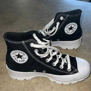 Womens Black Lugged Converse